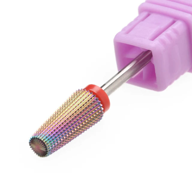 Purple 5-in-1 Tapered Carbide Nail Drill Bits - Milling Cutter for Manicure, Gel & Acrylic Removal, Nail Accessories Tool
