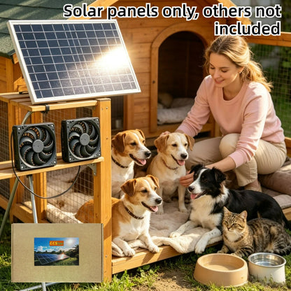 Heat Dissipation Solar Exhaust Fan Kit - 10W/15W Dual Fan Ventilation for Greenhouses & Chicken Coops