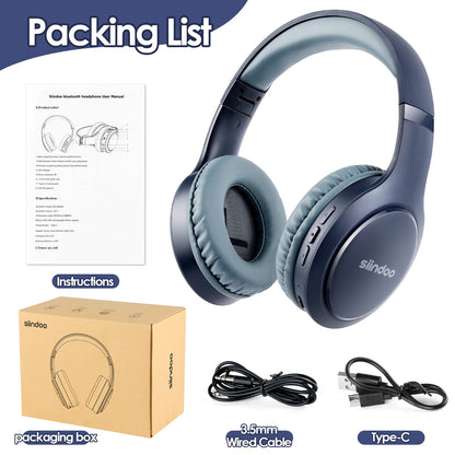 Siindoo JH-919 Foldable Wireless Headphones – Bluetooth Stereo Earphones with Mic & Super Bass, 4 Colors for iPhone, Laptop, PC