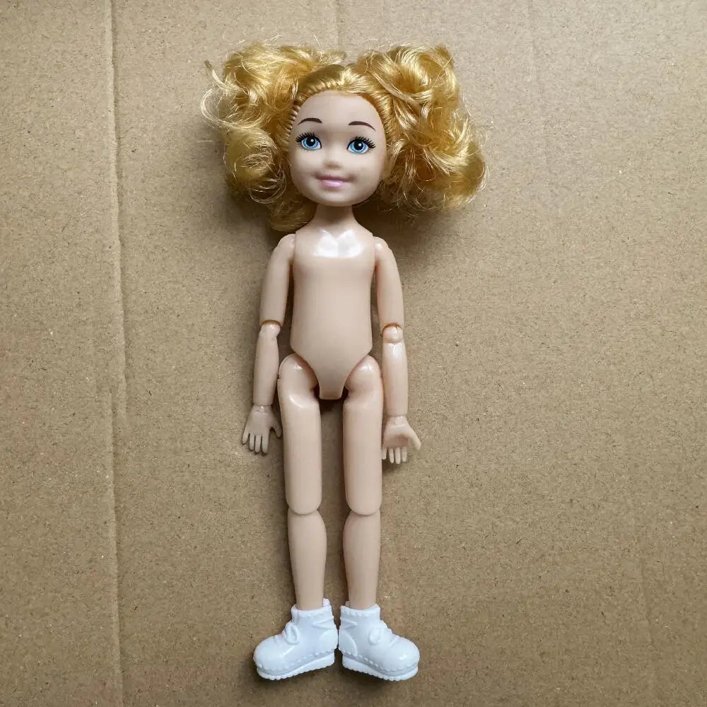 14cm Little Kelly Movable Doll — 5-Inch 1/12 BJD Reborn Toy for Boys & Girls, Dark/Light Skin, White, Blonde & Black Hair