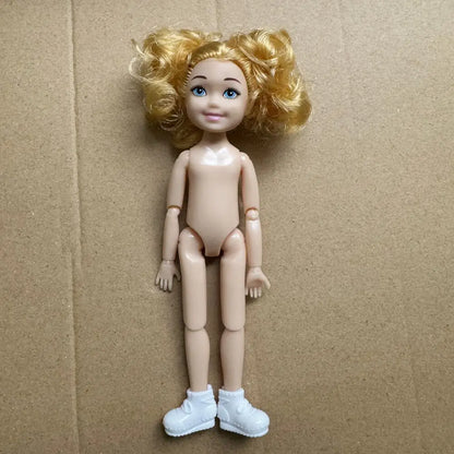 14cm Little Kelly Movable Doll — 5-Inch 1/12 BJD Reborn Toy for Boys & Girls, Dark/Light Skin, White, Blonde & Black Hair