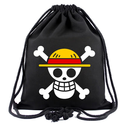 One Piece & Naruto Anime Canvas Backpack — School Shoulder Bag for Primary & Secondary Students, Gift Idea