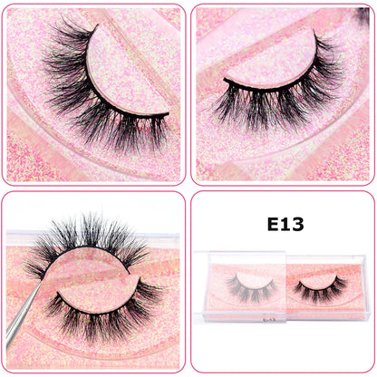 3D Real Mink False Eyelashes – Thick Handmade Strip Lashes with Glitter Packing for Makeup Beauty D101