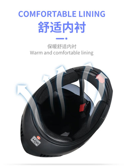 Dual Lens Full Face Motorcycle Helmet - Racing Downhill Motorbike Protective Safety Helmet Gear