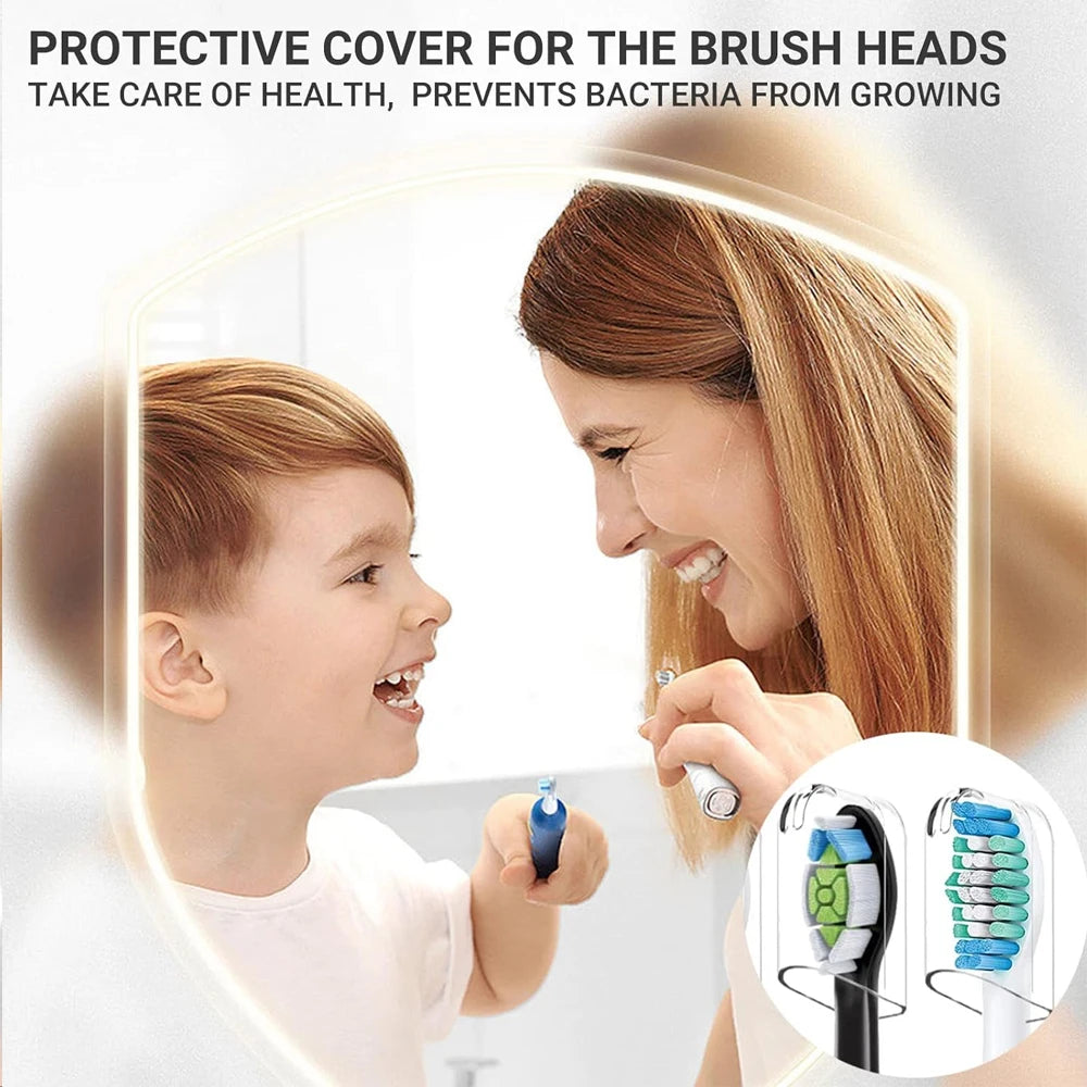 6PCS Reusable Toothbrush Head Covers - Protective Storage Caps Compatible with Philips Sonicare Electric Toothbrush Heads for Home & Travel