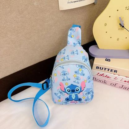 Stitch & Angel Sling Chest Bag – Cartoon Anime Crossbody Shoulder Bag with Coin Purse for Daily Travel