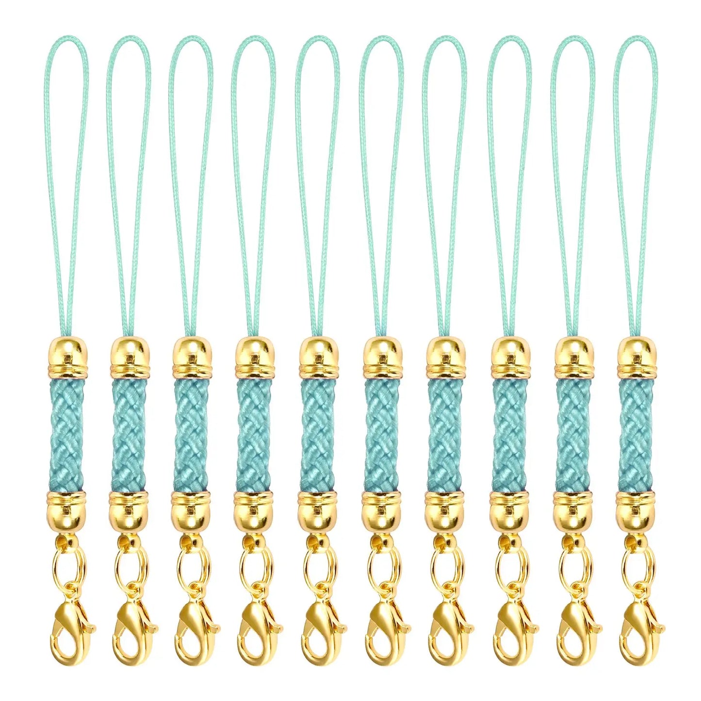 10Pcs Lanyard Strap Set - Lobster Clasp Rope Keychain Hooks Mobile Charms & Key Ring Accessories