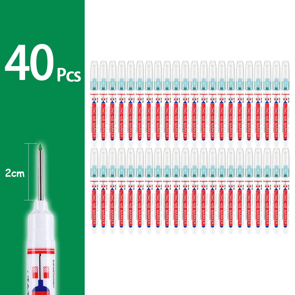 2cm Waterproof Deep Hole Marker Pen - Long Head Carpenter Markers for Metal Woodworking Tools 4-80pcs