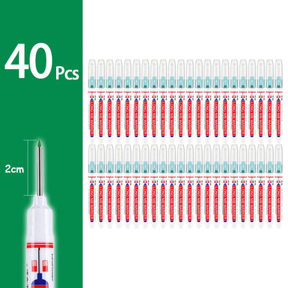 2cm Waterproof Deep Hole Marker Pen - Long Head Carpenter Markers for Metal Woodworking Tools 4-80pcs