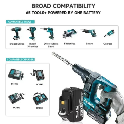 100% Original Makita 18V Lithium Battery – 6Ah/5Ah/3Ah Compatible with DTW700, DDF487, DTD173, DGA404, HR140D, DJV182 Tools