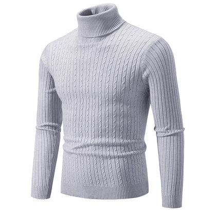 Men's High Neck Turtleneck Sweater - Warm Knitted Pullover Winter Casual Outdoor Top