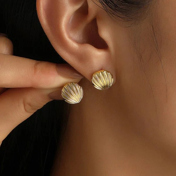 Ocean Style Asymmetric Earrings - Starfish Shell Pearl Zircon Stud Jewelry Gift for Women
