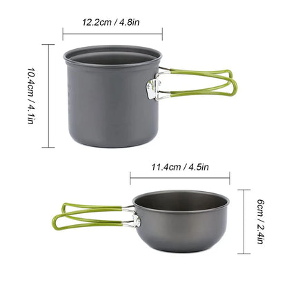 Ultralight Camping Cookware Set – Portable Pots & Tableware for Hiking, Trekking, Picnic, Fishing, and Mountaineering