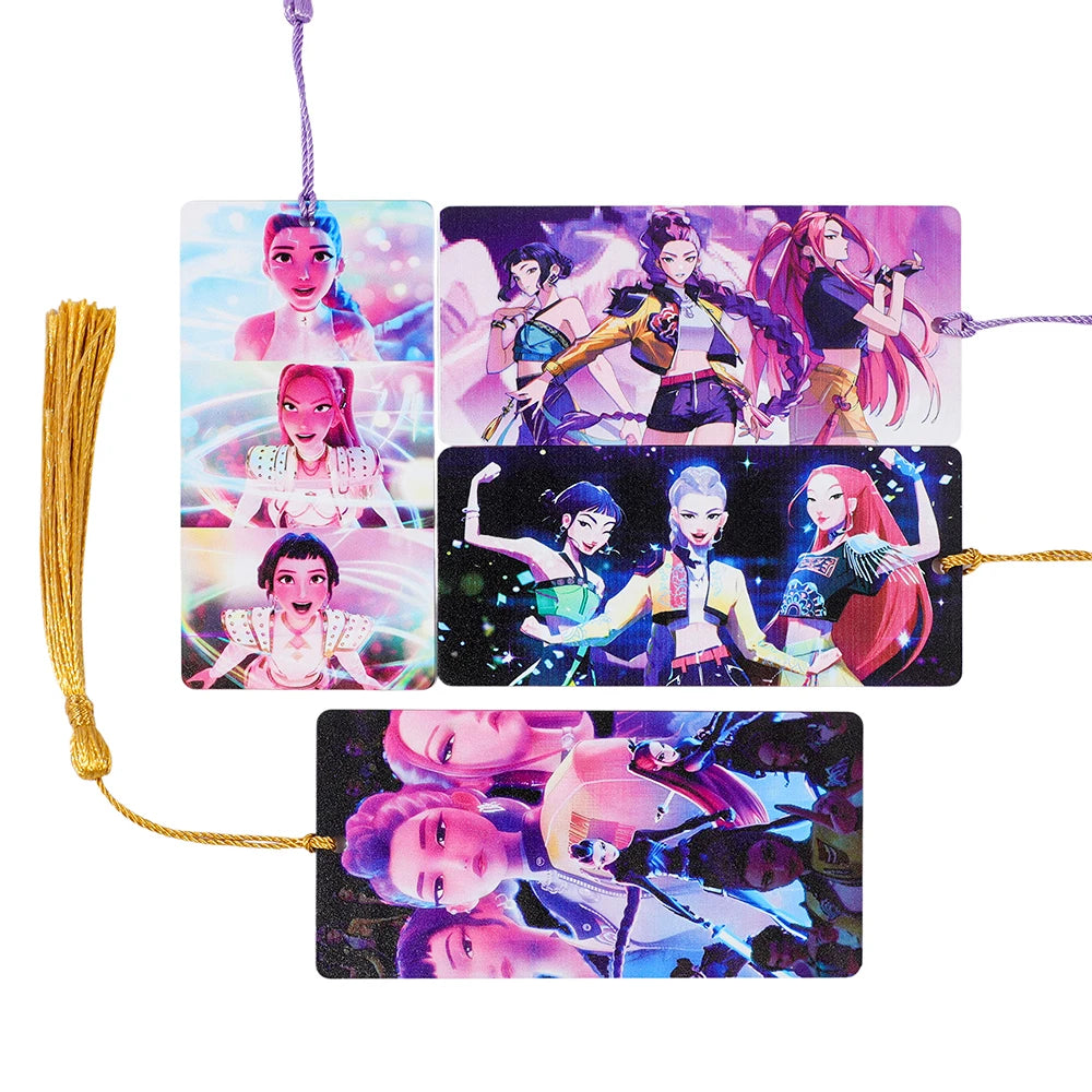 KPop Demon Hunters Huntrix Cartoon Bookmarks – Cute Anime Stationery for Fans & Students