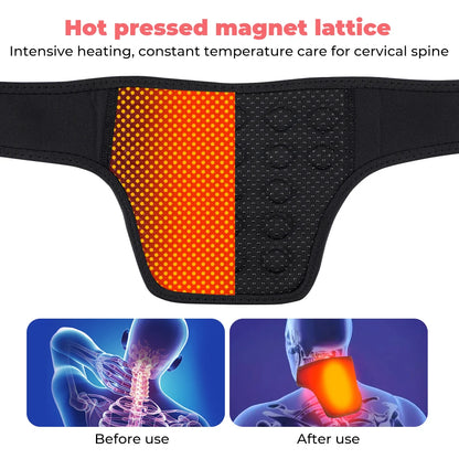 Heating Neck Brace with Tourmaline Stones — Cervical Support, Hot Compress, Magnetic Therapy, Fatigue Relief & Neck Warmer