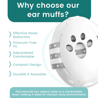 Baby Noise-Reducing Earmuffs - Infant Ear Protection with Soft Elastic Headband for Flights and Noisy Environments