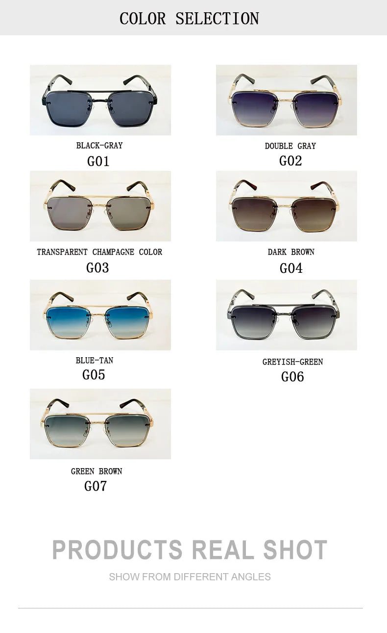 Luxury Square Sunglasses — Vintage Unisex Fashion Shades with UV Protection for Men & Women
