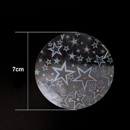 100PCS 58mm Transparent Badge Film Covers – Clear Laser Star Pattern Protective Sheets for Button Badge Maker