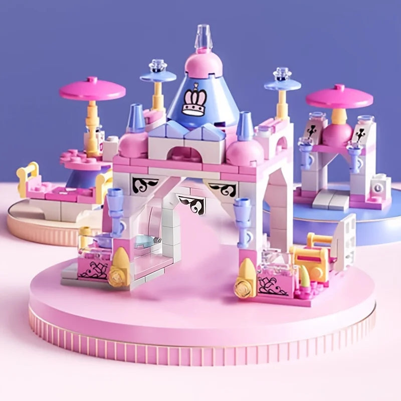 6-in-1 Girls Castle Building Block Kit — Deformable, Creative Structures, Compatible Construction Toy