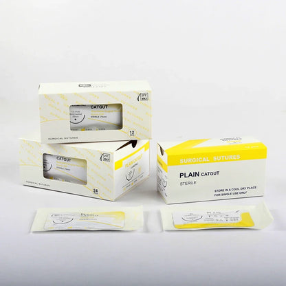 12PCS Absorbable Suture Thread for Pets – PGA 910, 75CM-90CM with Needle, 2/0-5/0 for Dog Suture Training
