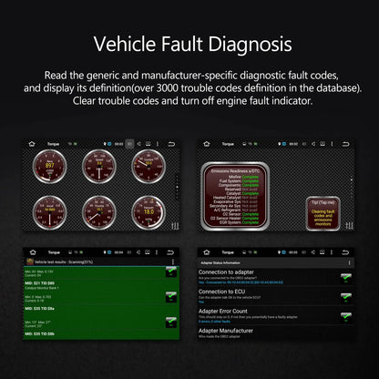 OBD2 Bluetooth Scanner Adapter - Wireless Car Diagnostic Code Reader for Engine Light Reset & Fault Clearing