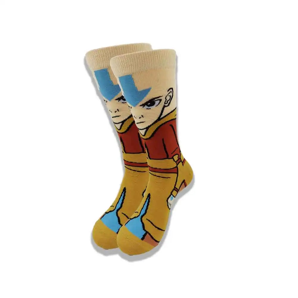 Men's Cartoon Character Crew Socks - Fun Novelty Cotton Casual Socks