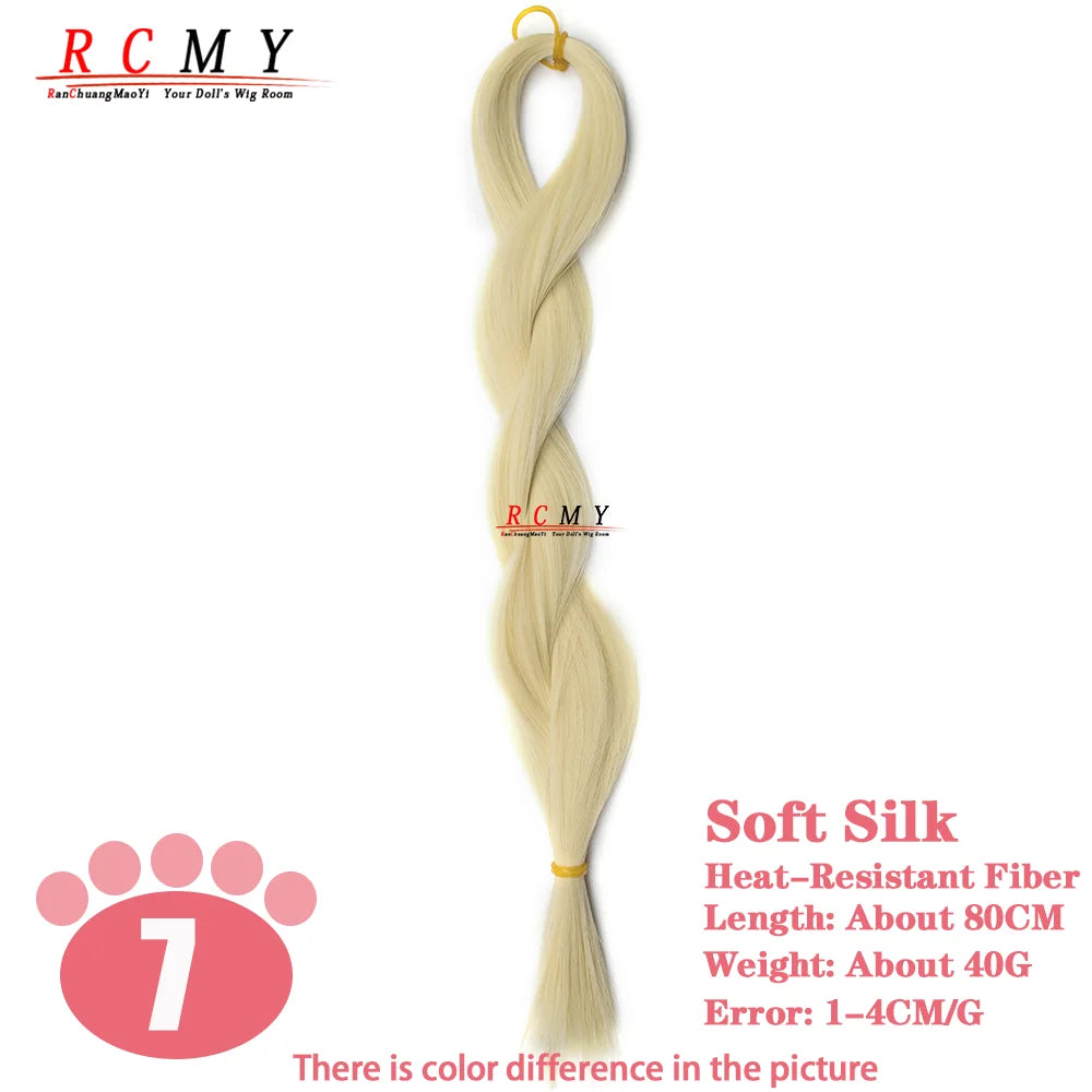 RCMY BJD/SD Doll Wig - Soft Blue Heat-Resistant Silk Synthetic Hair for 1/3, 1/4 & 1/6 Dolls