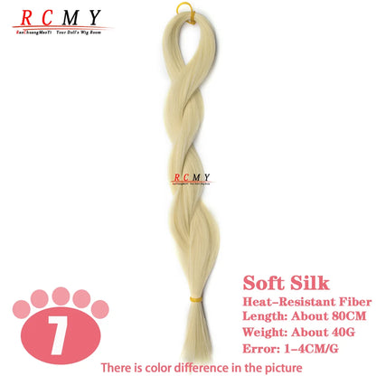 RCMY BJD/SD Doll Wig - Soft Blue Heat-Resistant Silk Synthetic Hair for 1/3, 1/4 & 1/6 Dolls