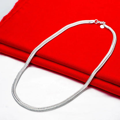 925 Sterling Silver Snake Chain Necklace — Noble Designer Jewelry for Women & Men, Wedding & Engagement Gift, 50/60cm