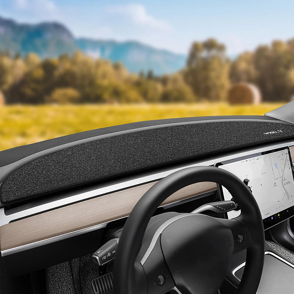 Tesla Model 3 2017–2023 & Model Y 2020–2024 Dashboard Cover - Anti-UV Dash Mat and Sunshade Protector Pad