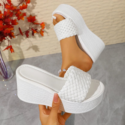 Women's Summer Wedge Sandals - Comfortable Outdoor Beach Casual Slides