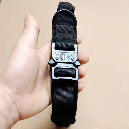 Nylon Tactical Dog Collar with Handle – Adjustable Durable Collar for Medium & Large Dogs Pet Accessories
