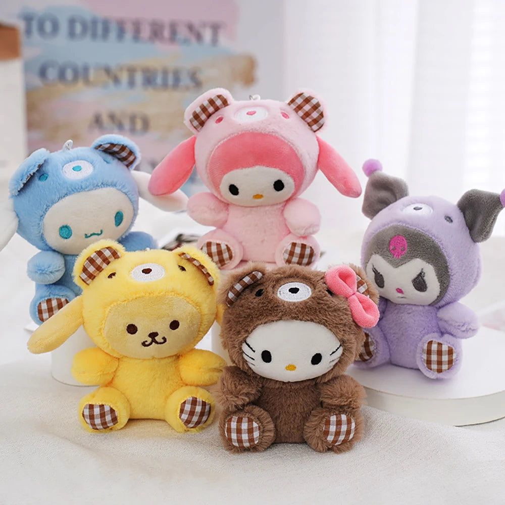 Sanrio Kawaii Plush Keychain — Hello Kitty, My Melody, Kuromi & Cinnamoroll Cartoon Bag Charm Pendant