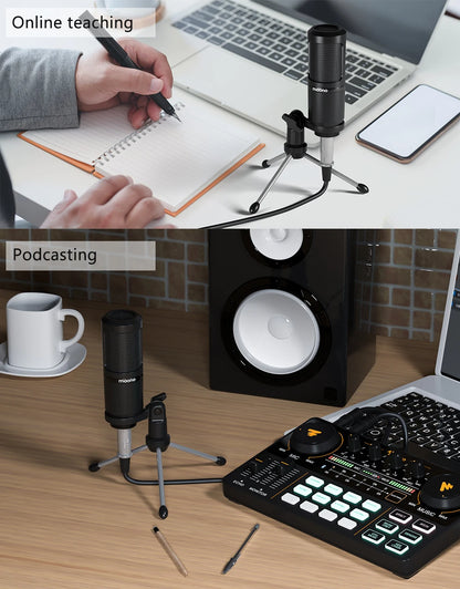 Maono PM360TR Condenser Podcast Microphone – 3.5mm Mic for Computer, Laptop, Phone, Sound Card, YouTube, Gaming & Recording