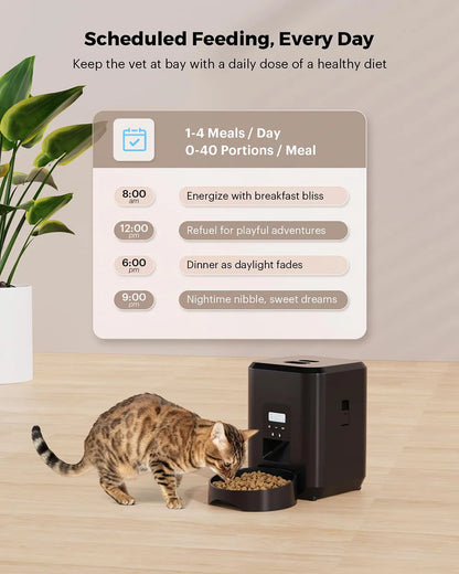 Smart Automatic Pet Feeder — Timed Cat & Dog Food Dispenser with Slow Feed Bowl