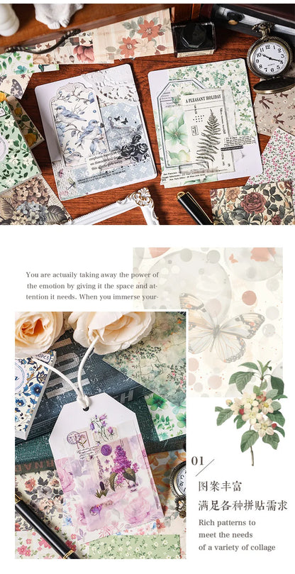 100 Pcs Vintage Multi-Style Writing Paper - Retro Stationery for Scrapbooking, Junk Journals & DIY Crafts