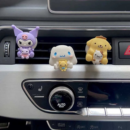 Sanrio Kuromi Cinnamoroll Car Air Outlet Fragrance Decoration - Cute Melody, Pompompurin, Pochacco Kawaii Car Aromatherapy Ornament