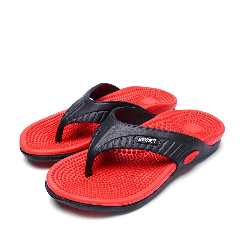 YRZL Summer Men’s Flip Flops - 2024 Soft Bottom Non-Slip Beach Sandals, Comfortable Outdoor Slide Slippers