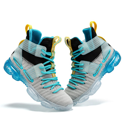 Kids High-Top Basketball Shoes - Durable Lace-Up Non-Slip Sports Sneakers for Running & Play