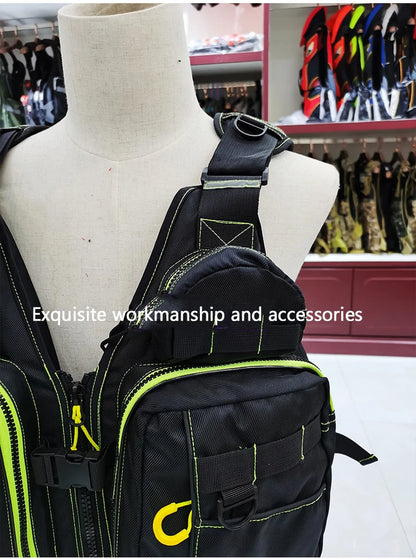 Multi-Functional Life Jacket Vest for Outdoor Fishing – Safety Vest with Storage Pockets & Buoyant Materials