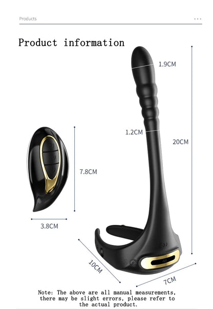 Adjustable Vibrating Penis Ring – Delayed Ejaculation, Enlargement, Prostate & Anal Massage Adult Male Sex Toy