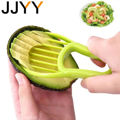 JJYY 3-in-1 Avocado Slicer: Shea Corer, Butter Fruit Peeler, Cutter & Pulp Separator - Plastic Kitchen Vegetable Tool
