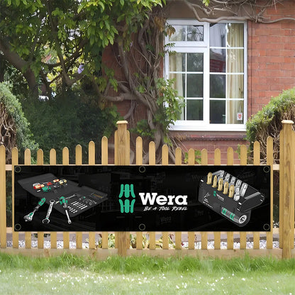 60x240cm WeraS Tools Garage Banner - Polyester Wall Tapestry with Brass Grommets for Indoor & Outdoor Decor