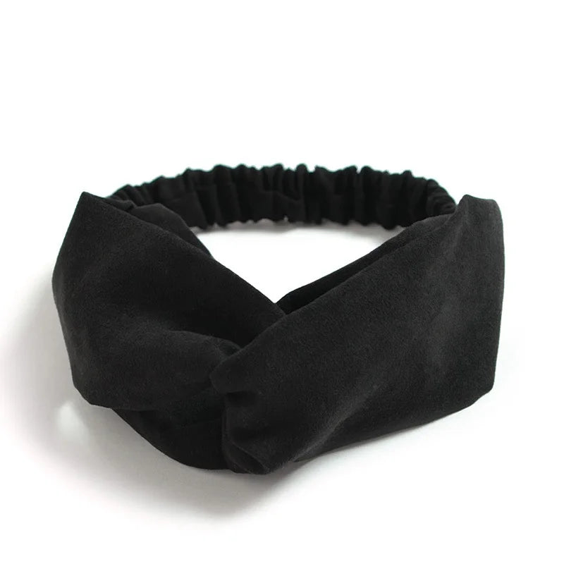 Women Cross Top Knot Headband – Elastic Soft Solid Color Hair Bands, Twisted Knotted Headwrap, Hair Accessories for Girls