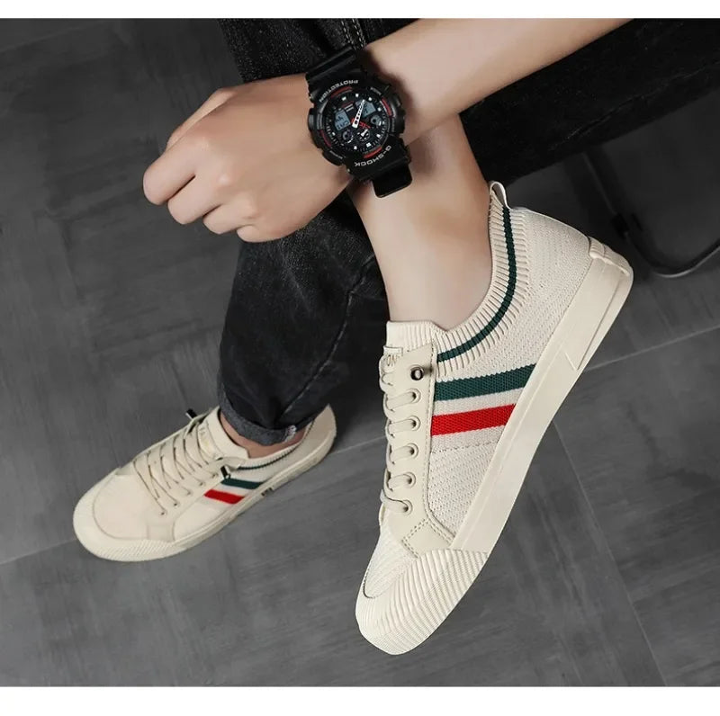 Luxury Men's Casual Sneakers – Fashionable Breathable Mesh Walking Loafers, Outdoor Flats Zapatos Para Hombres