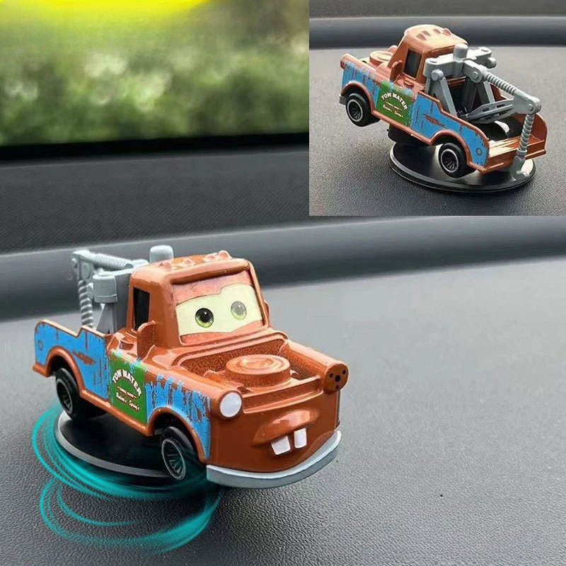 Disney Pixar Cars 3 Lightning McQueen Dashboard Ornament – Rotating Car Decoration for Center Console Gift
