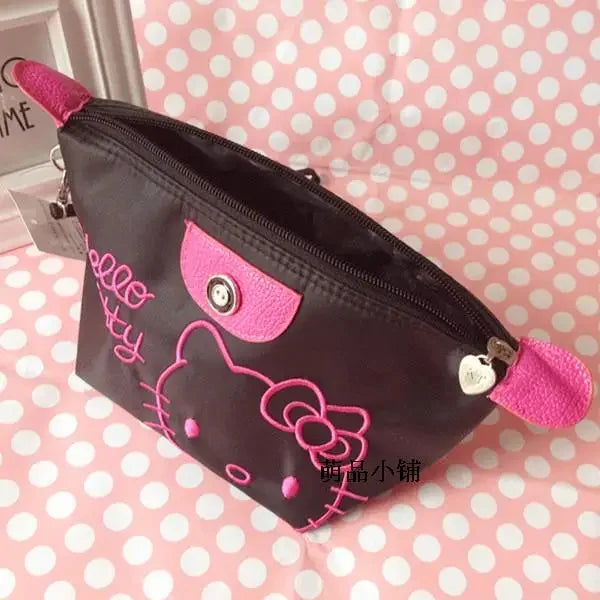 Sanrio Hello Kitty Makeup Bag – 28x11cm Anime Y2K Girls Storage, Kawaii Large Capacity Waterproof PU Handbag, Perfect Gift