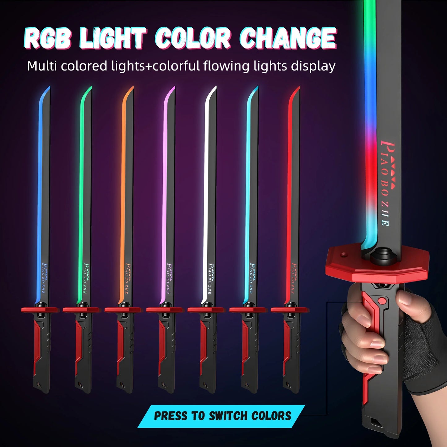 Multi-Color LED Laser Sword with Smoke Effects – Sound Effect Cosplay Prop, Creative Light-Up Sword Toy for Kids & Adults, Gift for Role Play & Collectors