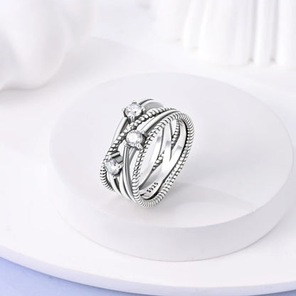 925 Sterling Silver Rings - Bow, Heart, Sun, Moon & Star Zircon Jewelry for Women, Birthday & Anniversary Gift