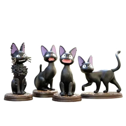 6PCS Cartoon Black Cat PVC Figure Set — Jiji/Gigi Action Dolls, Hayao Miyazaki Collectible Toy for Kids Birthday Gift
